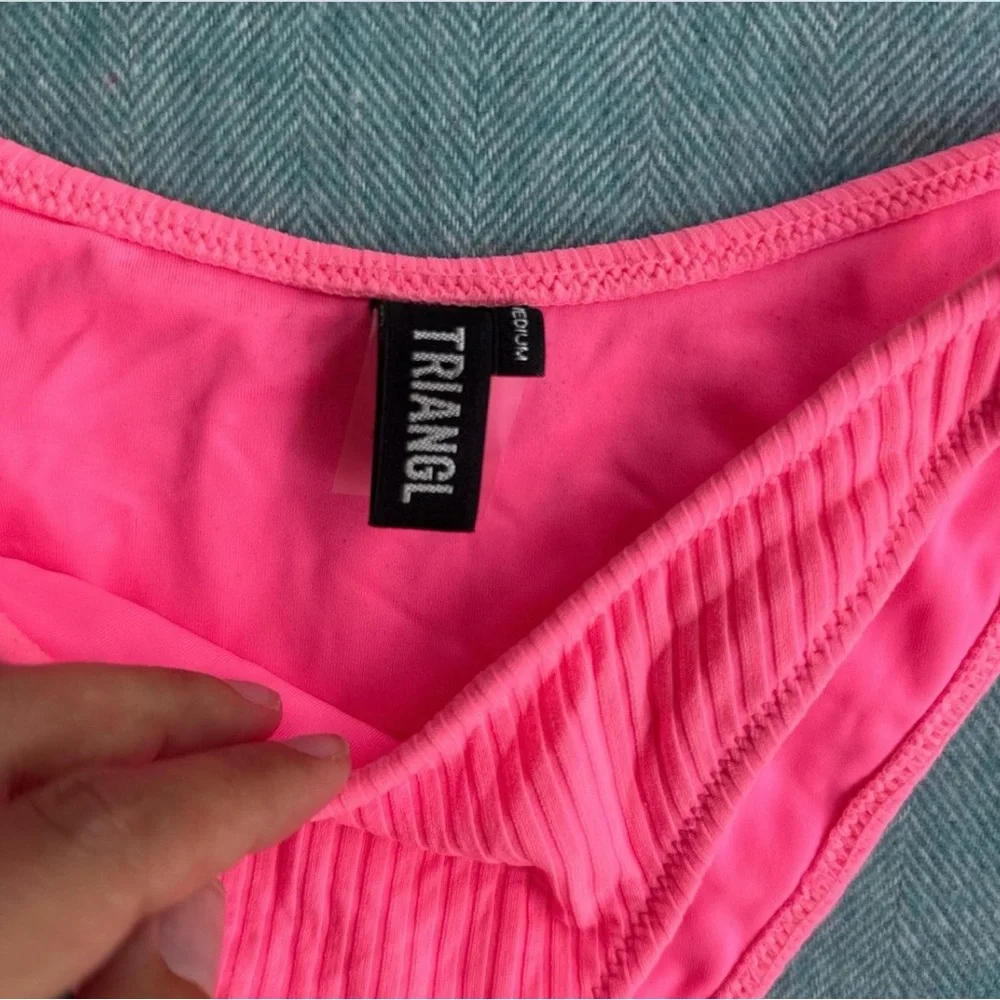 Triangl Swimwear Hot Pink Ribbed Bikini